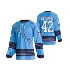 Men's Pittsburgh Penguins #42 Kasperi Kapanen 2022 Blue Classics Stitched Jersey