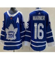 Men's Toronto Maple Leafs #16 Mitch Marner Blue 2022 Reverse Retro Authentic Jersey