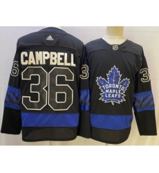 Men's Toronto Maple Leafs #36 Jack Campbell Black X Drew House Inside Out Stitched Jersey