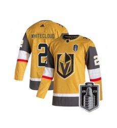 Men's Vegas Golden Knights #2 Zach Whitecloud Gold 2023 Stanley Cup Final Stitched Jersey