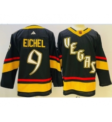 Men's Vegas Golden Knights #9 Jack Eichel Black 2022 Reverse Retro Authentic Jersey