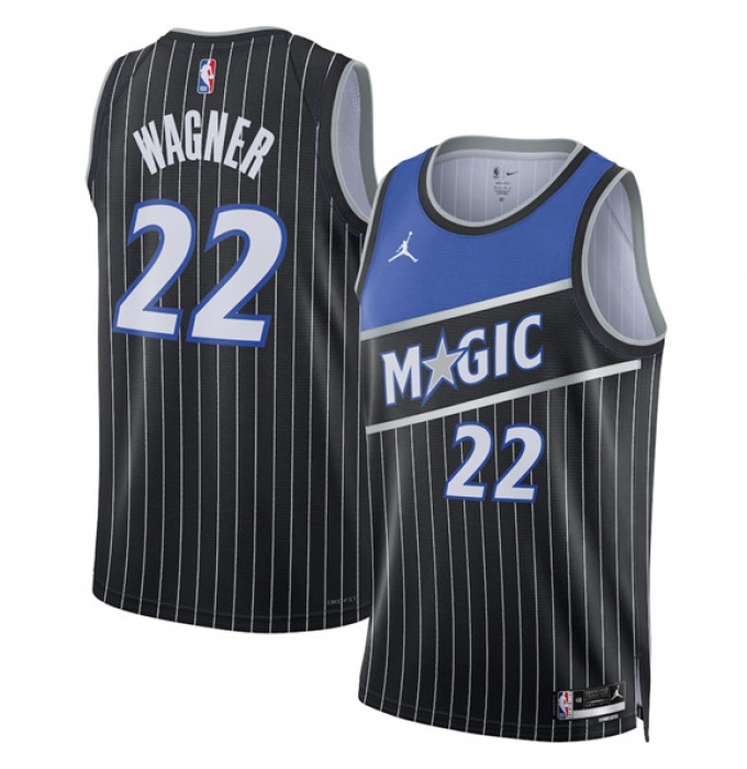 Men's Orlando Magic #22 Franz Wagner Black 2025 Statement Edition Stitched Basketball Jersey