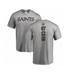 Football New Orleans Saints #87 Jared Cook Ash Backer T-Shirt