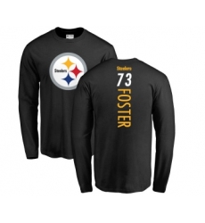 Football Pittsburgh Steelers #73 Ramon Foster Black Backer Long Sleeve T-Shirt