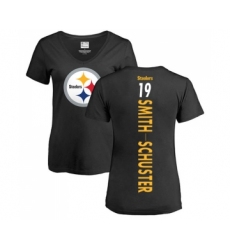 Football Women's Pittsburgh Steelers #19 JuJu Smith-Schuster Black Backer Slim Fit T-Shirt
