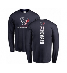 Football Houston Texans #71 Tytus Howard Navy Blue Backer Long Sleeve T-Shirt