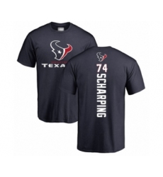 Football Houston Texans #74 Max Scharping Navy Blue Backer T-Shirt