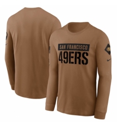 Men's San Francisco 49ers 2023 Brown Salute To Service Long Sleeve T Shirt