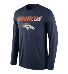 NFL Men's Denver Broncos Nike Navy Legend Staff Practice Long Sleeve Performance T-Shirt