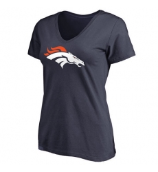 NFL Women's Denver Broncos Navy Primary Team Logo Slim Fit T-Shirt