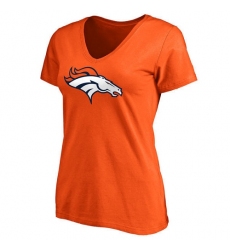 NFL Women's Denver Broncos Pro Line Orange Primary Team Logo Slim Fit T-Shirt