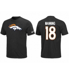 Nike Denver Broncos #18 Peyton Manning Name & Number NFL T-Shirt - Black