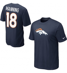 Nike Denver Broncos #18 Peyton Manning Name & Number NFL T-Shirt - Navy Blue