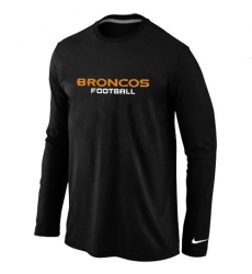 Nike Denver Broncos Authentic Font Long Sleeve NFL T-Shirt - Black