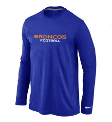 Nike Denver Broncos Authentic Font Long Sleeve NFL T-Shirt - Blue