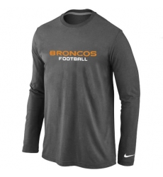 Nike Denver Broncos Authentic Font Long Sleeve NFL T-Shirt - Dark Grey