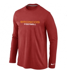 Nike Denver Broncos Authentic Font Long Sleeve NFL T-Shirt - Red