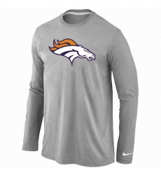 Nike Denver Broncos Team Logo Long Sleeve NFL T-Shirt - Grey