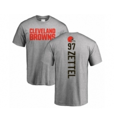 Football Cleveland Browns #97 Anthony Zettel Ash Backer T-Shirt