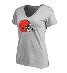 NFL Women's Cleveland Browns Ash Primary Team Logo Slim Fit T-Shirt