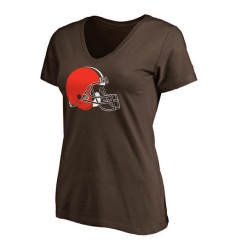 NFL Women's Cleveland Browns Pro Line Brown Primary Team Logo Slim Fit T-Shirt