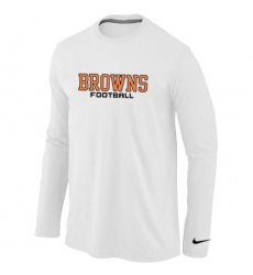 Nike Cleveland Browns Authentic Font Long Sleeve NFL T-Shirt - White