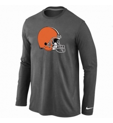 Nike Cleveland Browns Team Logo Long Sleeve NFL T-Shirt - Dark Grey