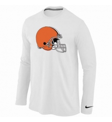 Nike Cleveland Browns Team Logo Long Sleeve NFL T-Shirt - White