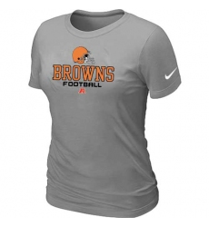 Nike Cleveland Browns Women's Critical Victory NFL T-Shirt - Light Grey