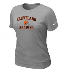 Nike Cleveland Browns Women's Heart & Soul NFL T-Shirt - Light Grey