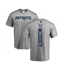 Football New England Patriots #32 Devin McCourty Ash Backer T-Shirt