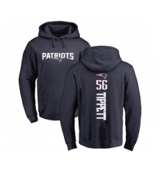 Football New England Patriots #56 Andre Tippett Navy Blue Backer Pullover Hoodie