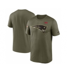 Men's New England Patriots Football Olive 2021 Salute To Service Legend Performance T-Shirt