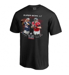 NFL Men's Atlanta Falcons vs. New England Patriots Pro Line by Fanatics Branded Black Player Match-Up Name & Number T-Shirt