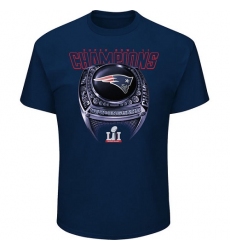 NFL Men's New England Patriots Majestic Navy Super Bowl LI Champions Victory Bling T-Shirt