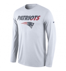 NFL Men's New England Patriots Nike White Legend Staff Practice Long Sleeve Performance T-Shirt