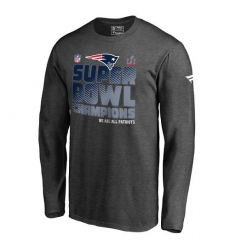 NFL Men's New England Patriots Pro Line by Fanatics Branded Charcoal Super Bowl LI Champions Trophy Collection Locker Room Long Sleeve T-Shirt