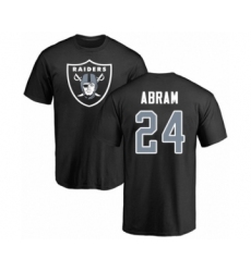 Football Oakland Raiders #24 Johnathan Abram Black Name & Number Logo T-Shirt