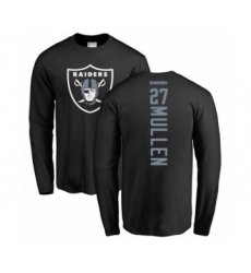 Football Oakland Raiders #27 Trayvon Mullen Black Backer Long Sleeve T-Shirt