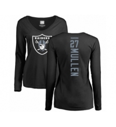 Football Women's Oakland Raiders #27 Trayvon Mullen Black Backer Long Sleeve T-Shirt