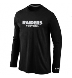 Nike Oakland Raiders Authentic Font Long Sleeve NFL T-Shirt - Black