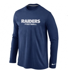 Nike Oakland Raiders Authentic Font Long Sleeve NFL T-Shirt - Dark Blue