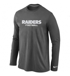 Nike Oakland Raiders Authentic Font Long Sleeve NFL T-Shirt - Dark Grey