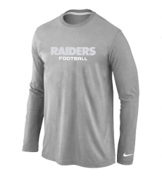 Nike Oakland Raiders Authentic Font Long Sleeve NFL T-Shirt - Grey