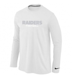 Nike Oakland Raiders Authentic Font Long Sleeve NFL T-Shirt - White