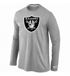 Nike Oakland Raiders Team Logo Long Sleeve NFL T-Shirt - Grey