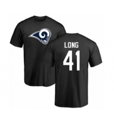 Football Los Angeles Rams #41 David Long Black Name & Number Logo T-Shirt