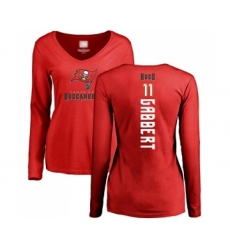 Football Women's Tampa Bay Buccaneers #11 Blaine Gabbert Red Backer Long Sleeve T-Shirt