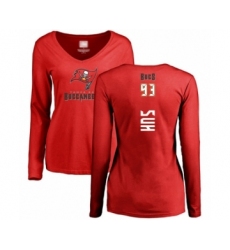 Football Women's Tampa Bay Buccaneers #93 Ndamukong Suh Red Backer Long Sleeve T-Shirt