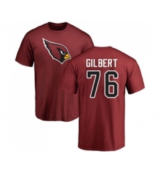 Football Arizona Cardinals #76 Marcus Gilbert Maroon Name & Number Logo T-Shirt